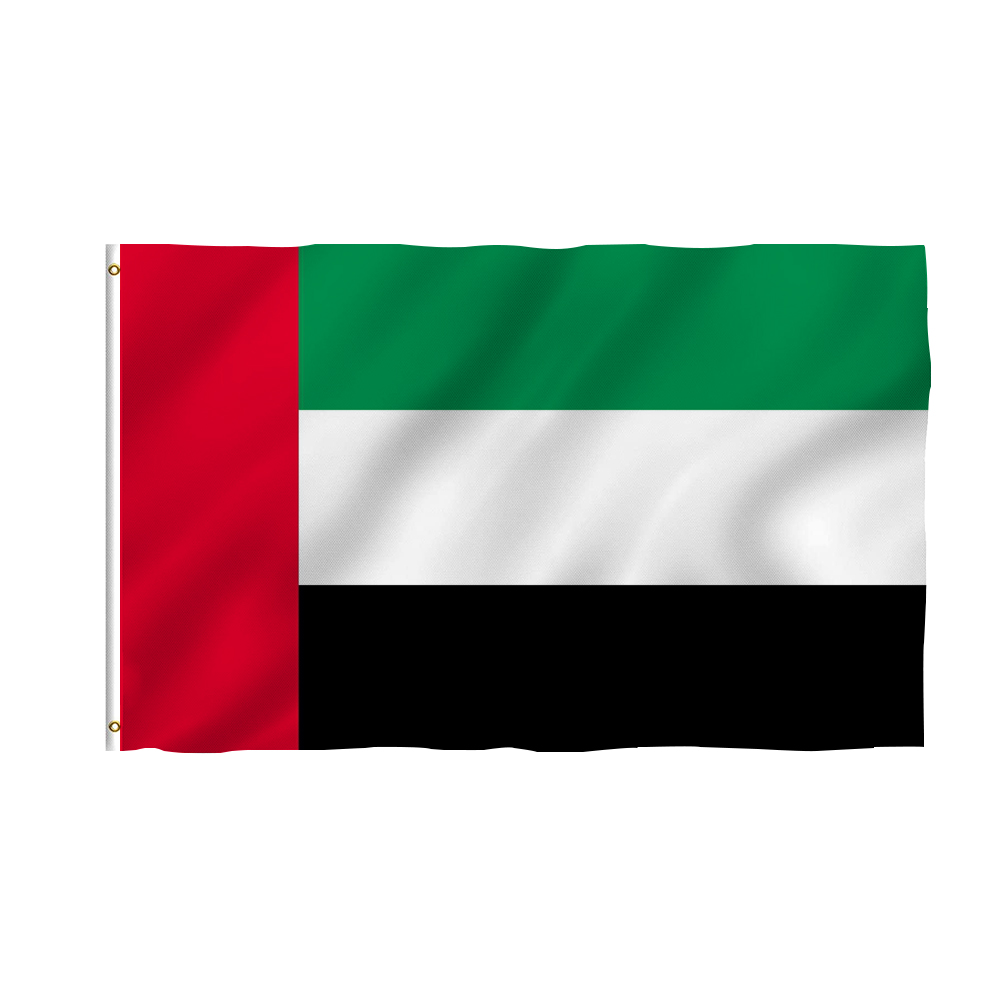 Flagnshow بوليستر للبيع بالجملة 3 × 5 أقدام علم دولة الإمارات العربية المتحدة 
